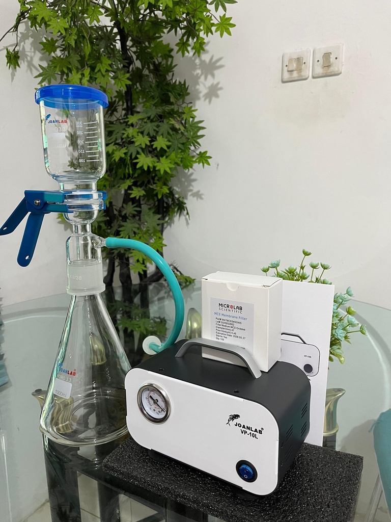 Set Glass Vacuum Filtration,Vacuum Pump and MCE Membrane 47mm 0,45um