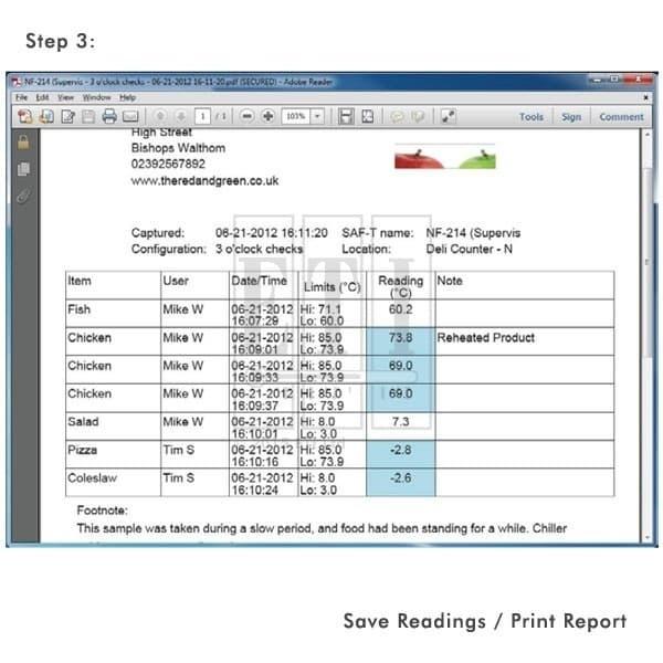 HACCP Recording Thermometer Saft-T- Log Paperless Data Logger