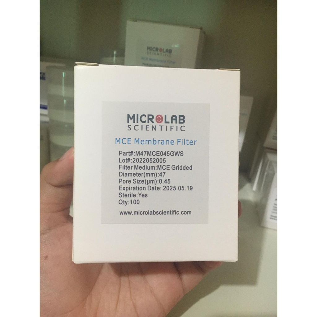 MCE Membrane Filter Sterile 47mm 0.45um isi 100/pack Brand Microlab