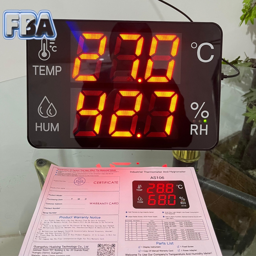 Digital Large Thermo Hygrometer size 14 Inch