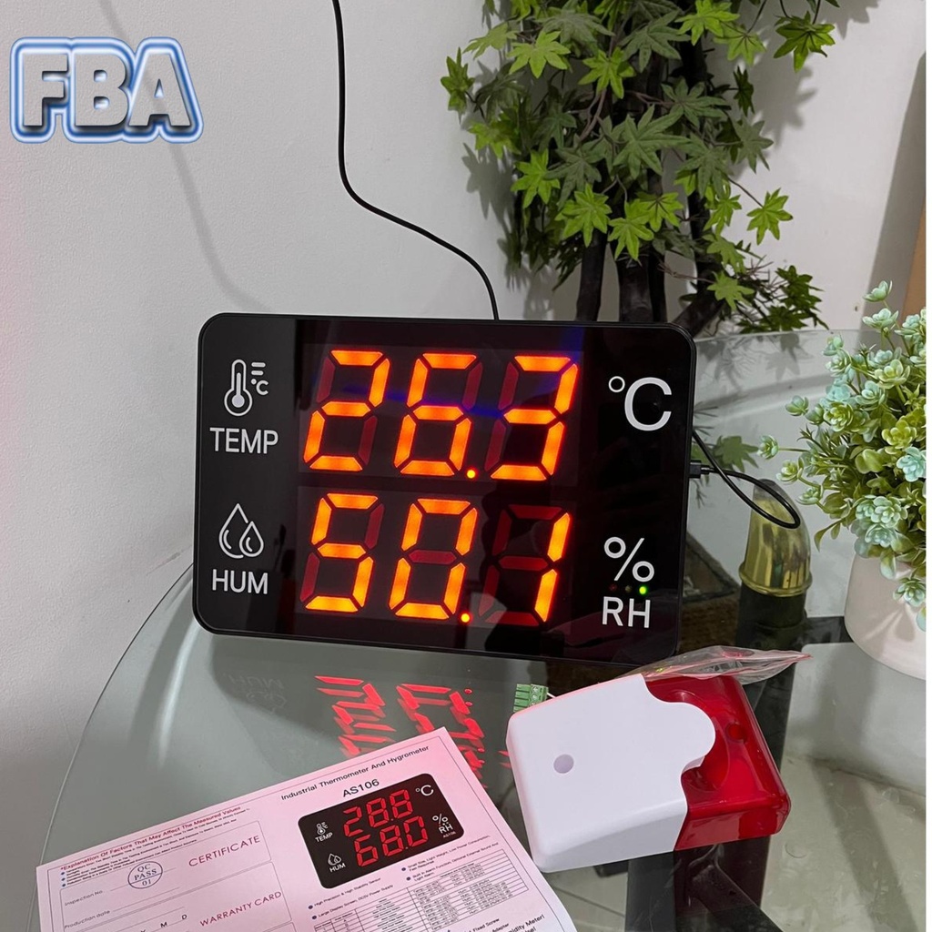Digital Temperature Humidity Dengan Layar 14 Inci with External Alarm
