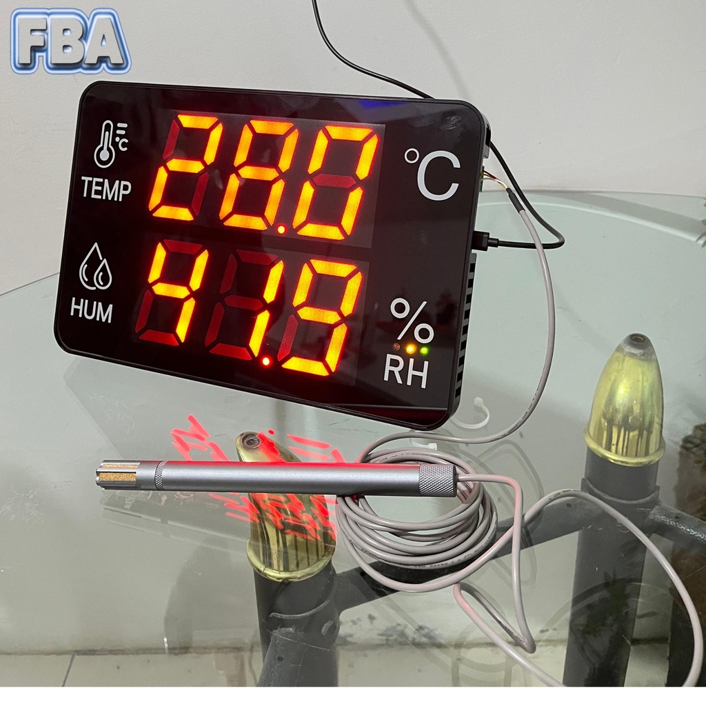Thermohygrometer 14 Inch dengan External Sensor Dust Proof Panjang Kabel 3meter