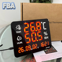 Medium Display Thermohygrometer 8 Inch with Time and Date