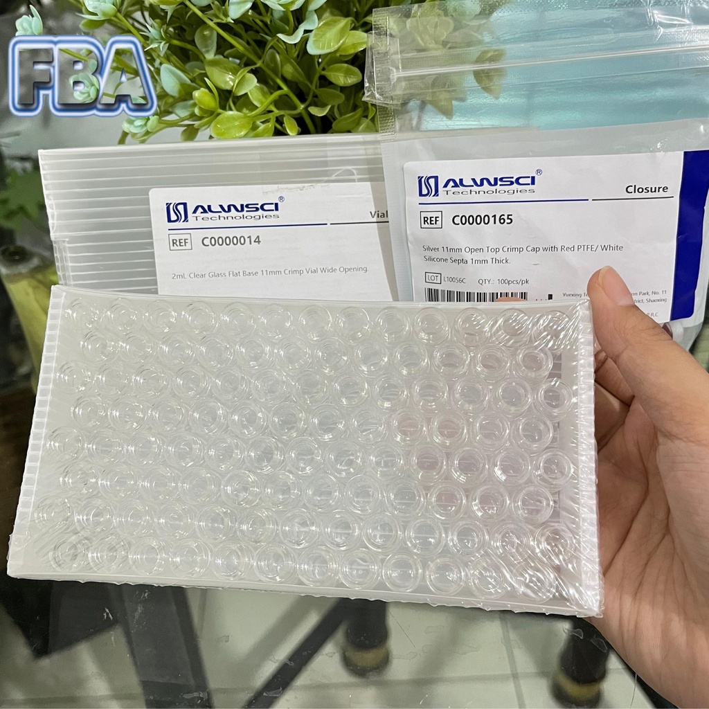 Botol Vial Clear 2 ml Glass 11 mm Crimp Vial Plus Tutup Open Top Crimp