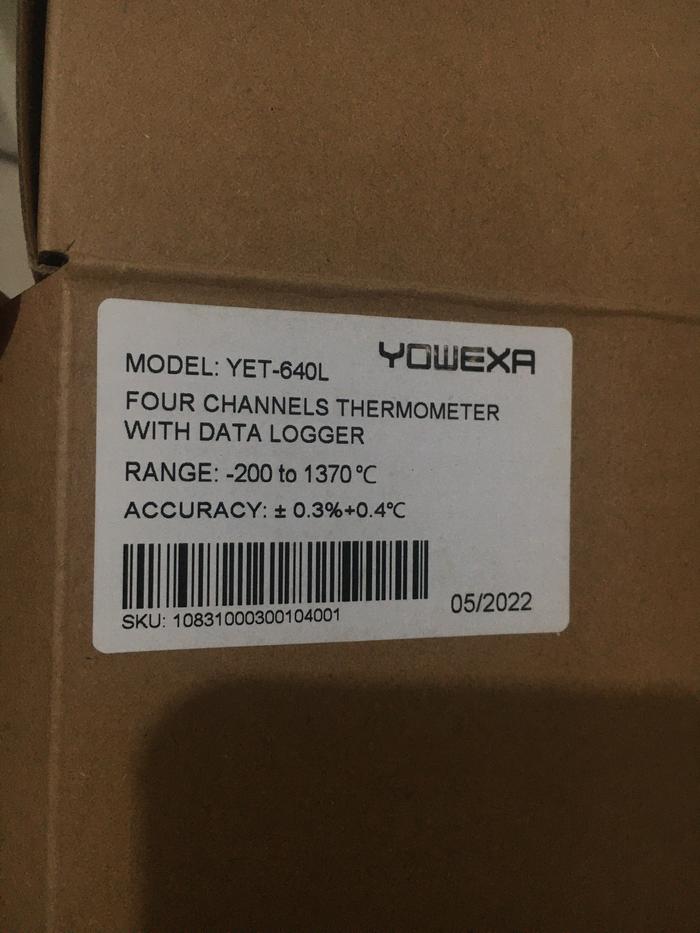 4 Channel Thermometer Data Logger Thermocouple Model YET-640L Yowexa