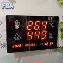  Large Thermohygrometer 60 x 40cm Temperature Humidity 24 Inch Internal Alarm include Time, Date, Year and Week 
