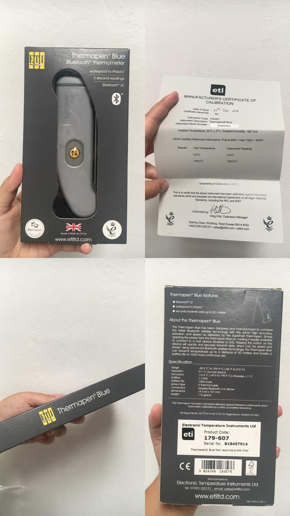 Thermapen Bluetooth Wireless Thermometer HACCP LE App Color Grey 179-607 ETI