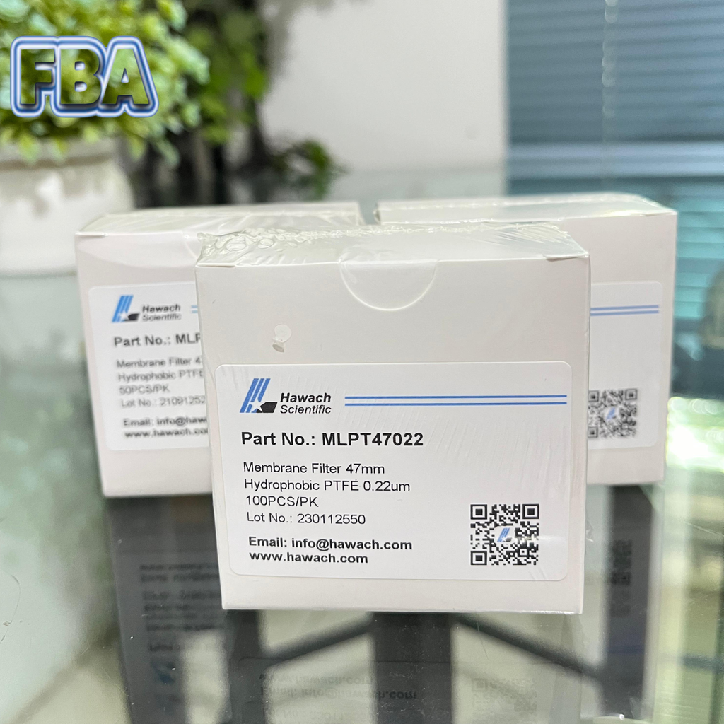 PTFE Membrane Filter Hydrophobic Diameter 47mm Pori 0.22um Merk Hawach