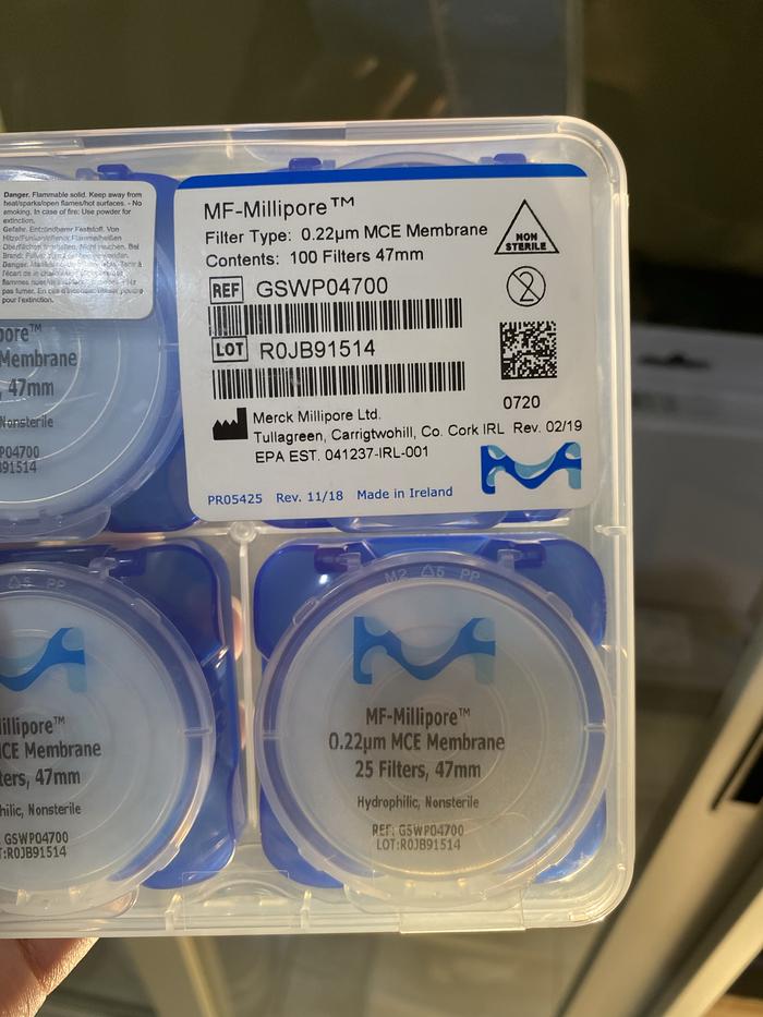 MCE Membrane Cellulose Filter 47mm 0.22um GSWP04700 MF - MILLIPORE