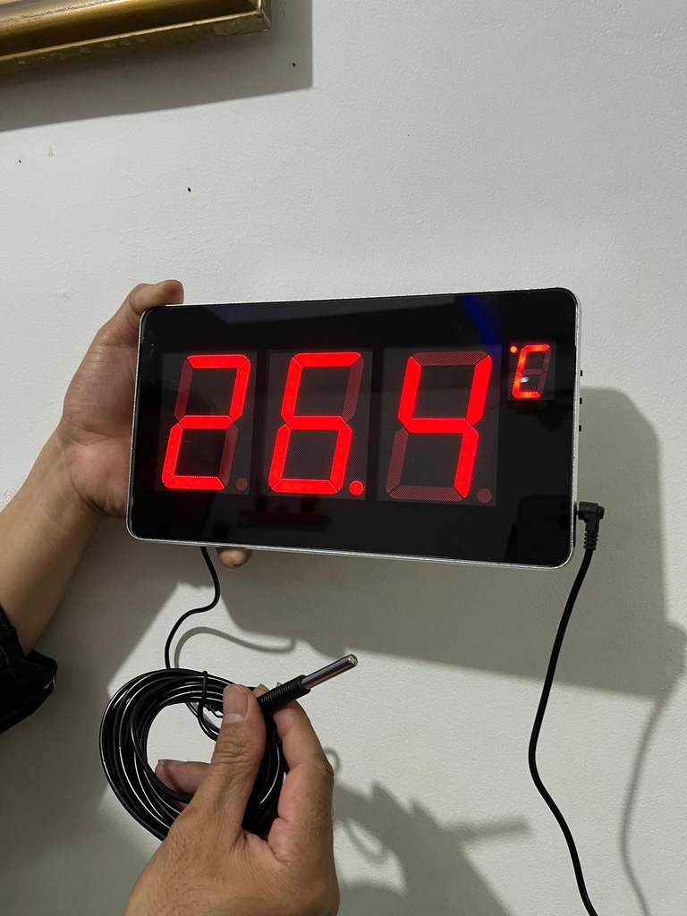 LED Digital Sauna and Pool Thermometer with Waterproof Probe 5 Meter and Limit Alarm Max Min Sensor for Home Factory Temperature Monitoring