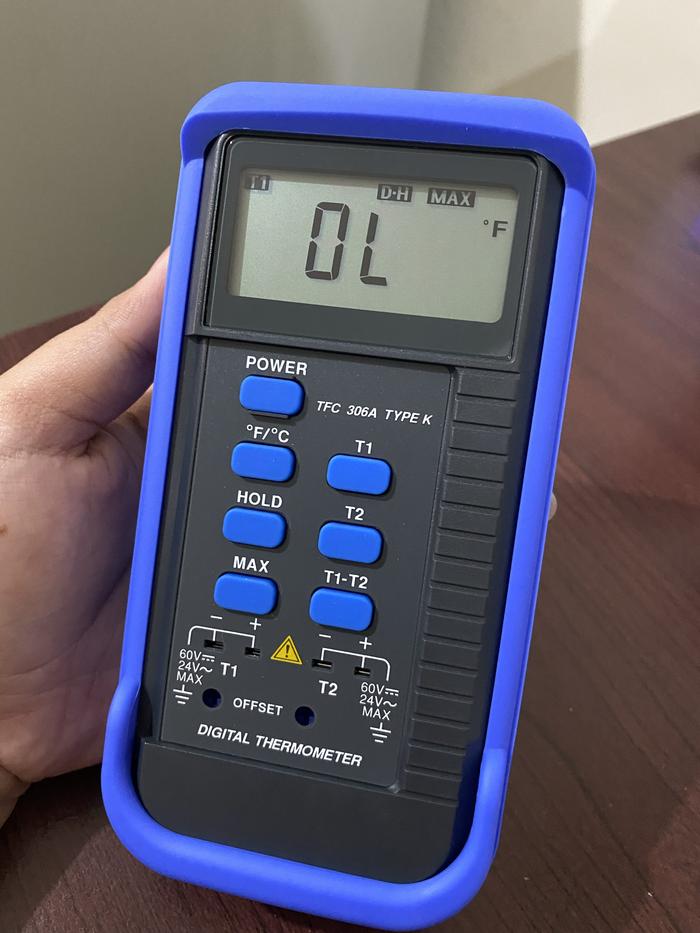 Digital Thermometer Dual Channel Type K Model TFC 306A Microtemp