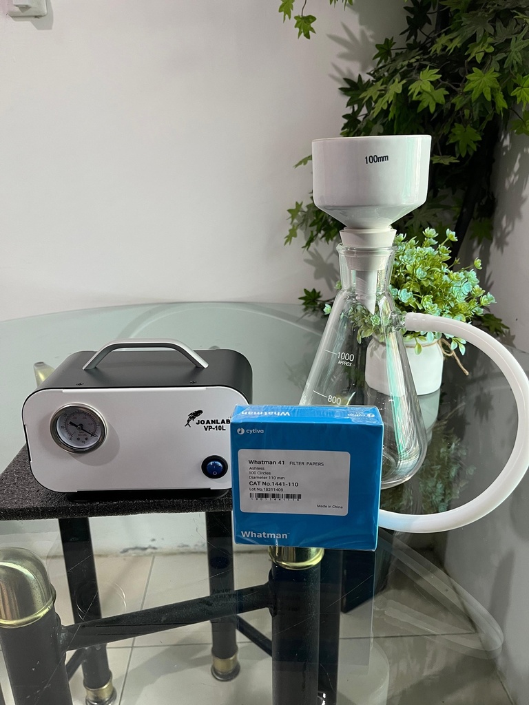 Set Buchner Filter 100mm Plus Vacuum Pump VP-10L JOANLAB And Filter Papers No.41 Dia. 110mm 1441-110