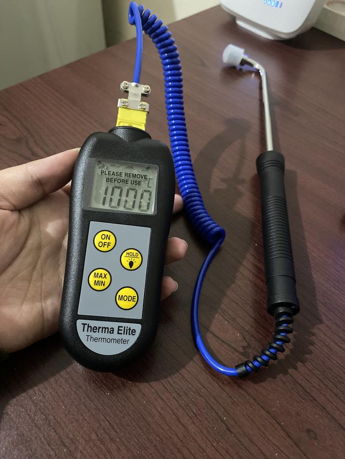 Therma Elite Industrial Digital Thermometer Plus Surface Probe Type K 