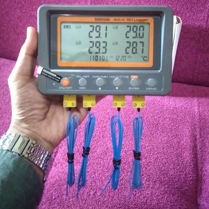 4 Channel Thermometer SD Logger Type K Temperature Data Logger 88598