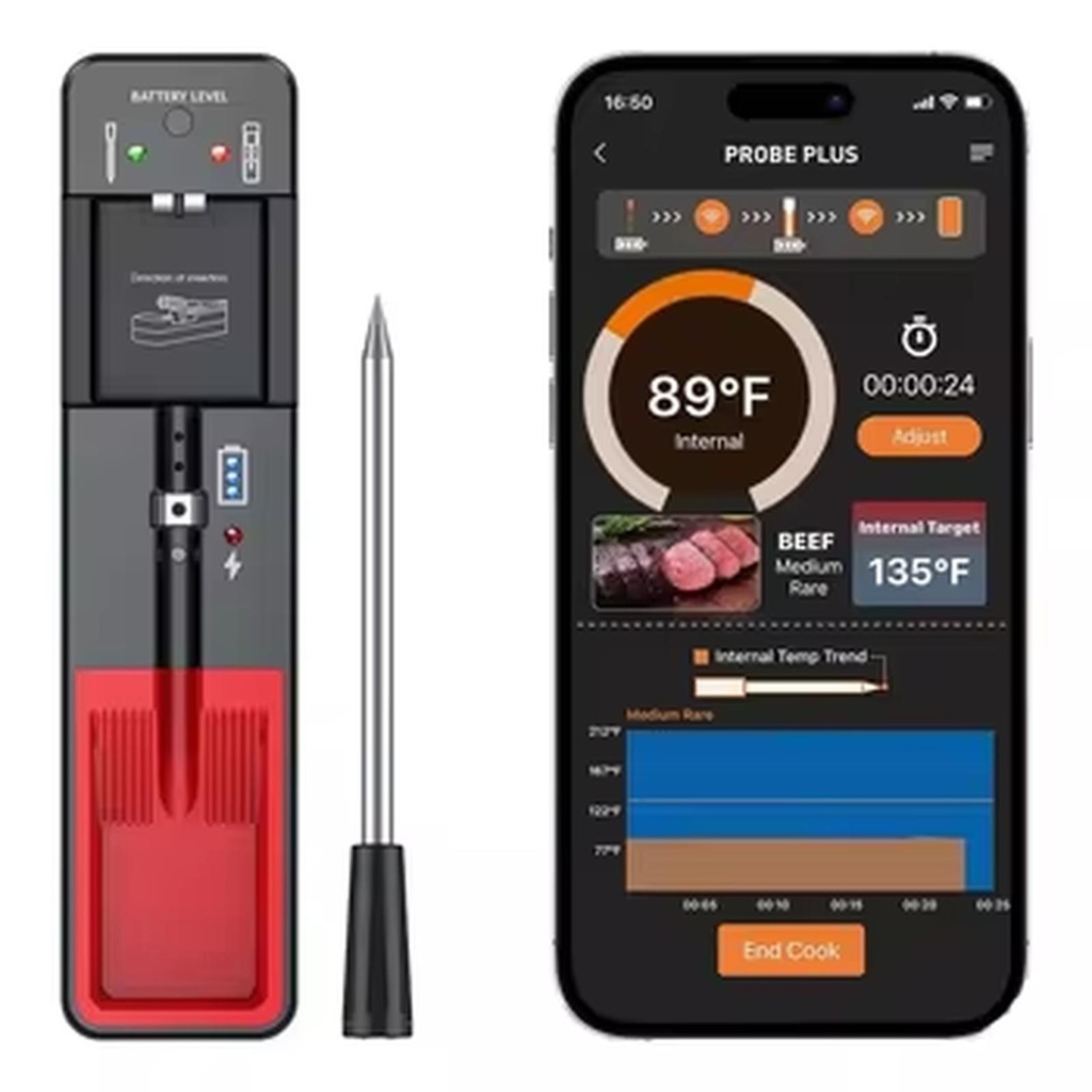 Wireless Thermometer 70 meter Bluetooth Interface 