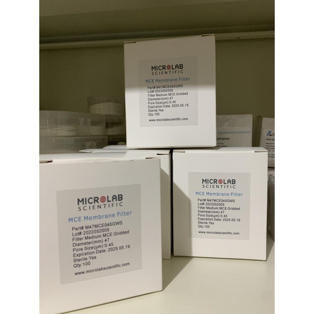 MCE Membrane Filter Sterile 47mm 0.45um isi 100/pack Brand Microlab