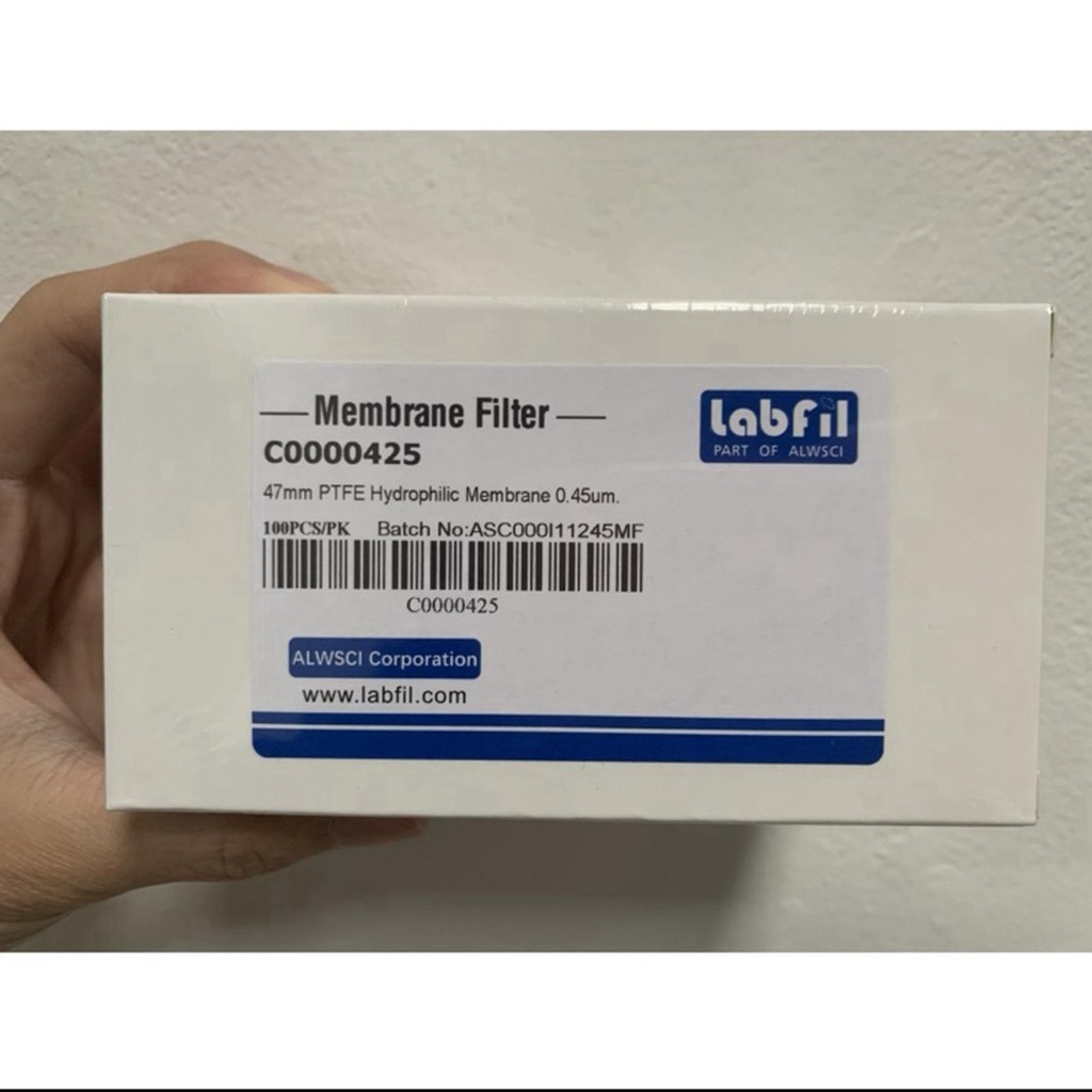 Membrane Filter 47mm PTFE Hydrophilic Membrane 0.45um 100 pcs/pack