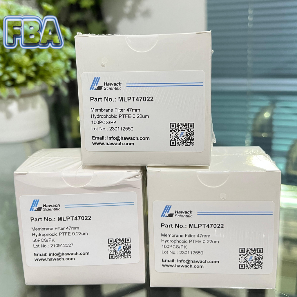 PTFE Membrane Filter Hydrophobic Diameter 47mm Pori 0.22um Hawach MLPT47022 100ps/pk