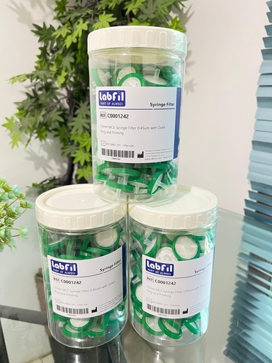 MCE Syringe Filter 25 mm 0.45 um with Outer Ring and Printing