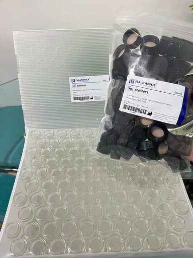 Sample Vial 60 ml Clear with Cap & Septa ALWSCI Isi 100pcs