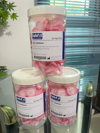 Syringe Filter 25mm PTFE Hydrophilic 0.22um C0000644